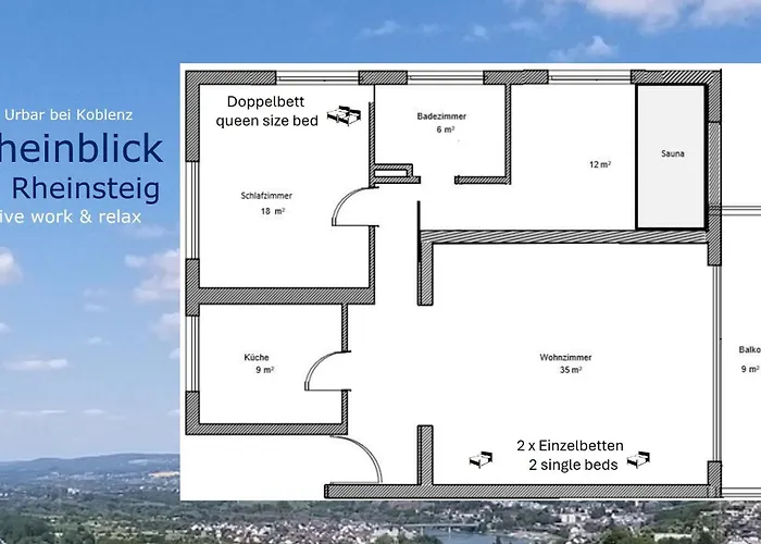 Rheinblick Am Rheinsteig Mit Balkon Und Sauna 아파트 Urbar (Mayen-Koblenz)